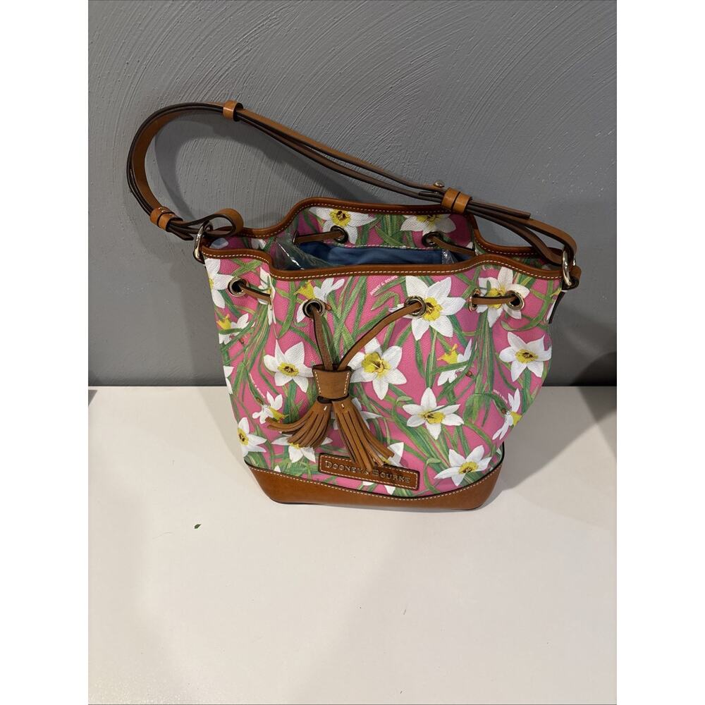 Dooney & Bourke Drawstring Shoulder Bag Daffodil Pink